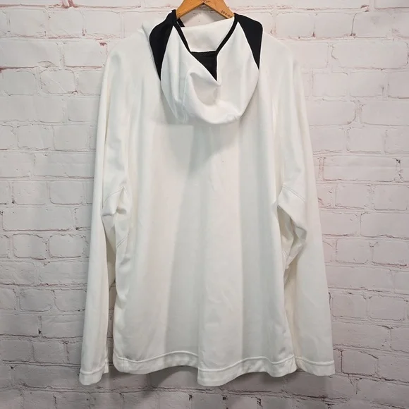 NIKE Pullover Hoodie Dri-Fit White Black Kangaroo Pouch Mens Size XXL - Picture 8 of 15